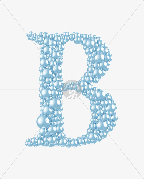 Letter B from Blue Bubbles on Yellow Images Creative Fonts - S55746