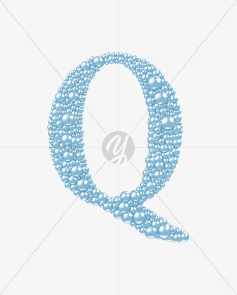 Letter Q from Blue Bubbles on Yellow Images Creative Fonts - S55761