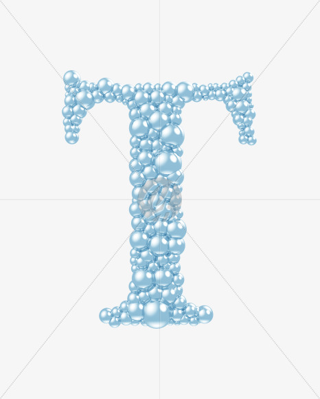 Letter T from Blue Bubbles on Yellow Images Creative Fonts - S55764