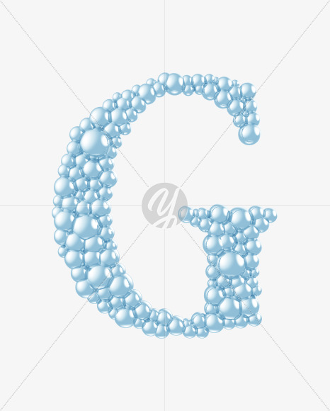 Letter G from Blue Bubbles on Yellow Images Creative Fonts - S55751