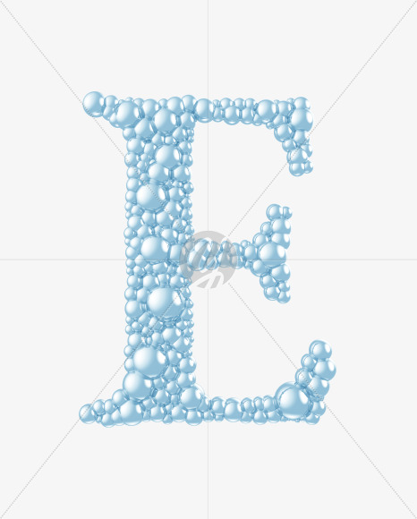 Letter E from Blue Bubbles on Yellow Images Creative Fonts - S55749