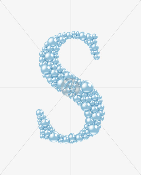 Letter S from Blue Bubbles on Yellow Images Creative Fonts - S55763