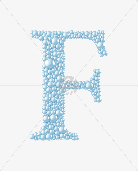 Letter F from Blue Bubbles on Yellow Images Creative Fonts - S55750