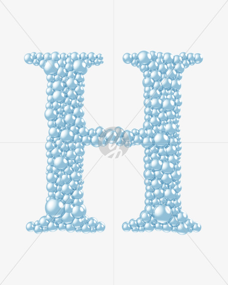 Letter H from Blue Bubbles on Yellow Images Creative Fonts - S55752