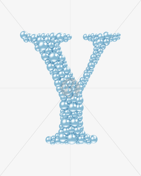 Letter Y from Blue Bubbles on Yellow Images Creative Fonts - S55769