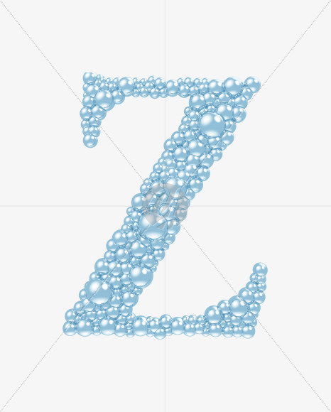 Letter Z from Blue Bubbles on Yellow Images Creative Fonts - S55770