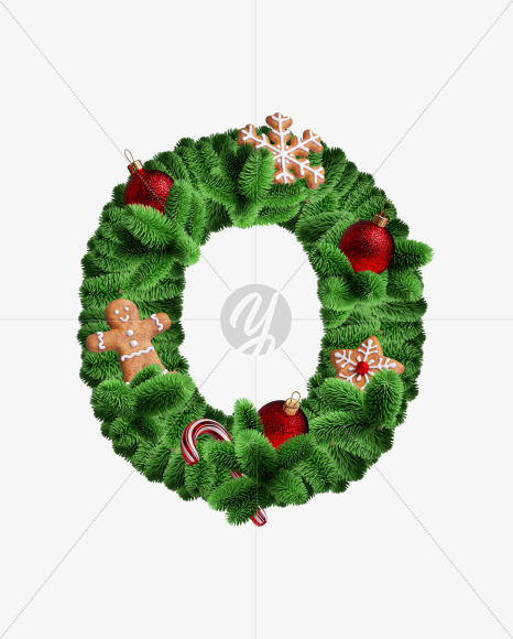 Letter O from Merry Christmas Font on Yellow Images Creative Fonts - S56159