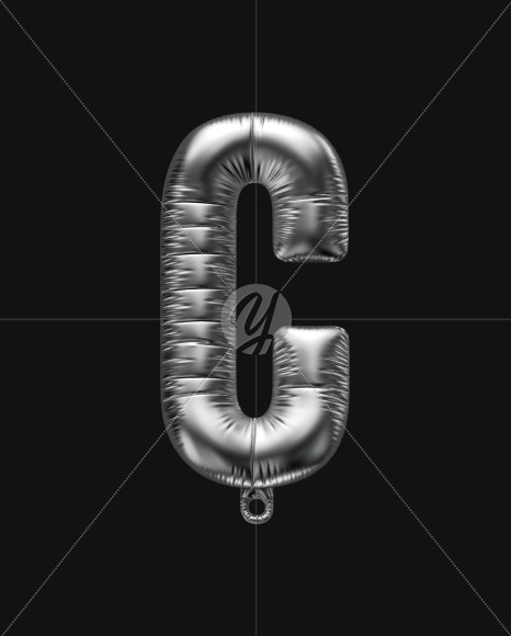 Letter C from Pink Party Balloon font on Yellow Images Creative Fonts - S56243