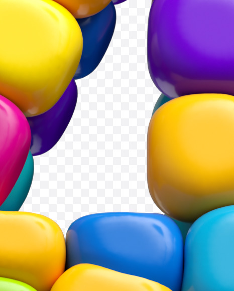 4 from Colored Balls Font on Yellow Images Creative Fonts - S56360