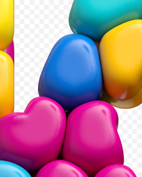 Letter K from Colored Balls Font on Yellow Images Creative Fonts - S56341