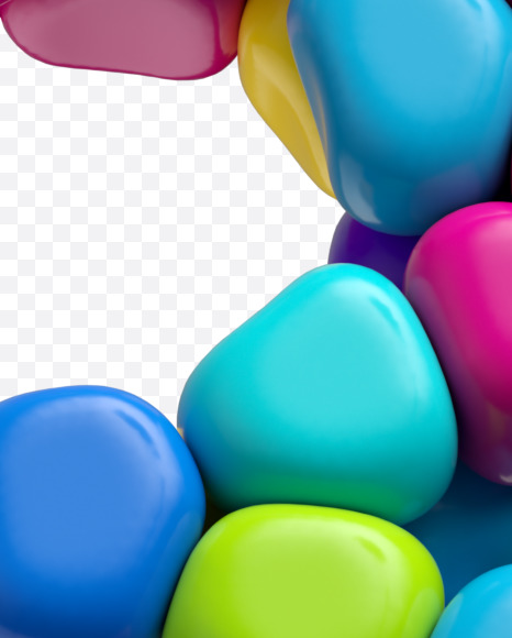 3 from Colored Balls Font on Yellow Images Creative Fonts - S56359