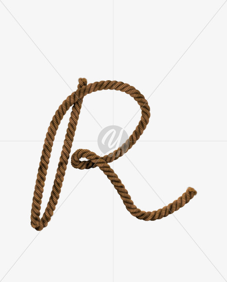 Letter R from Rope Text Typeface on Yellow Images Creative Fonts - S56409