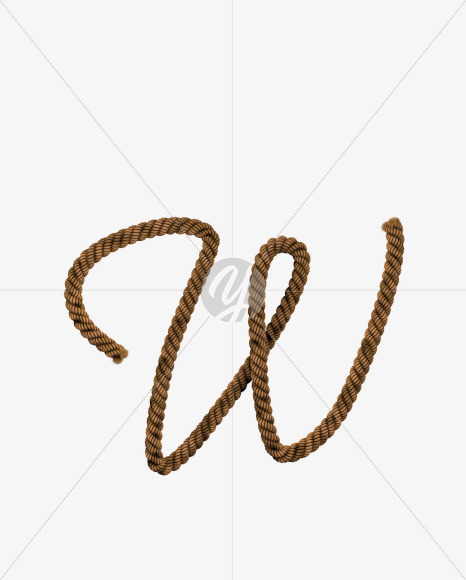 Letter W from Rope Text Typeface on Yellow Images Creative Fonts - S56414