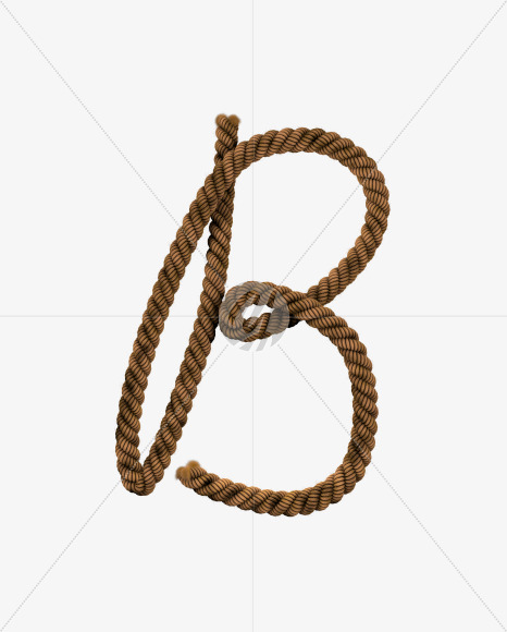 Letter B from Rope Text Typeface on Yellow Images Creative Fonts - S56390