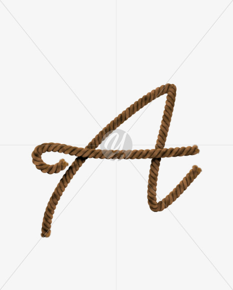 Letter A from Rope Text Typeface on Yellow Images Creative Fonts - S56388