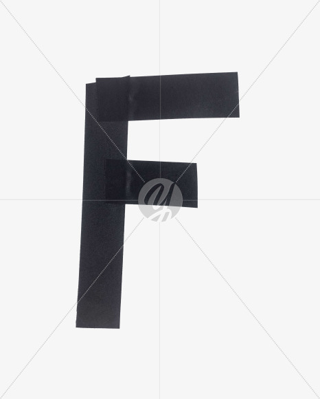 Letter F from Black Tape Font on Yellow Images Creative Fonts - S56637