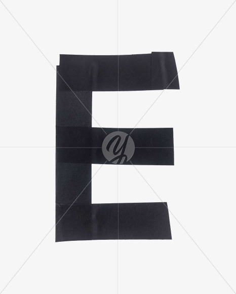 Letter E from Black Tape Font on Yellow Images Creative Fonts - S56636