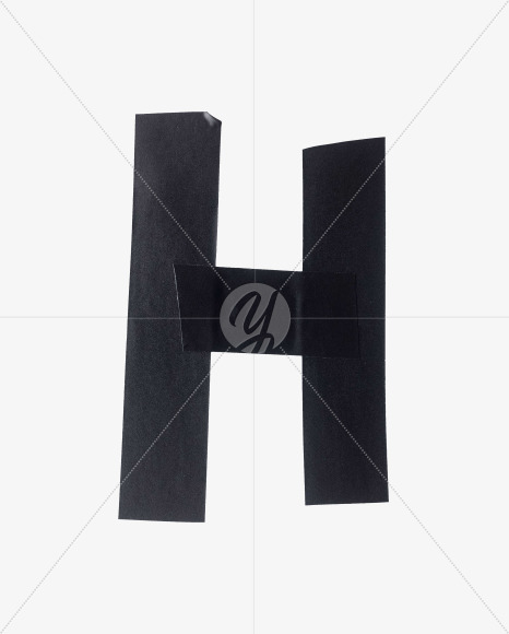 Letter H from Black Tape Font on Yellow Images Creative Fonts - S56639