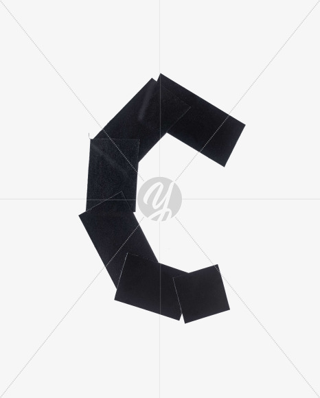 Letter C from Black Tape Font on Yellow Images Creative Fonts - S56634