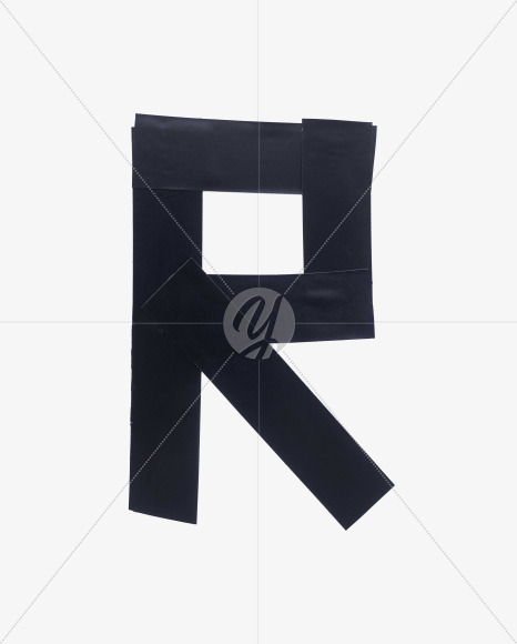 Letter R from Black Tape Font on Yellow Images Creative Fonts - S56649