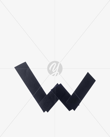 Letter W from Black Tape Font on Yellow Images Creative Fonts - S56654