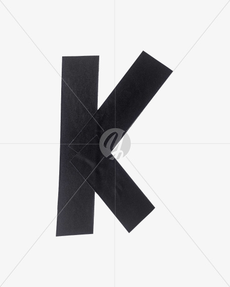 Letter K from Black Tape Font on Yellow Images Creative Fonts - S56642