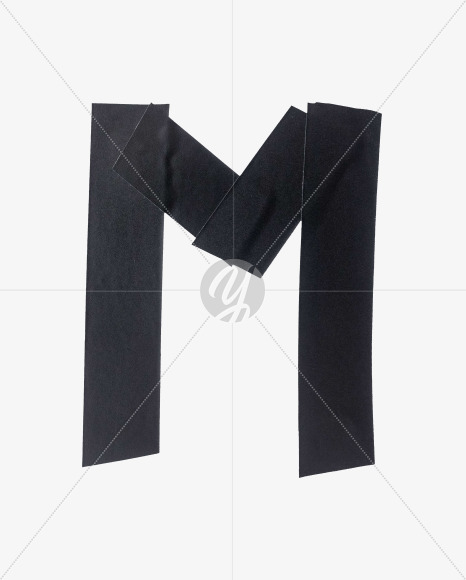 Letter M from Black Tape Font on Yellow Images Creative Fonts - S56644