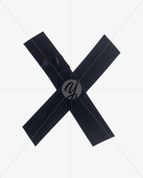 Letter X from Black Tape Font on Yellow Images Creative Fonts - S56655