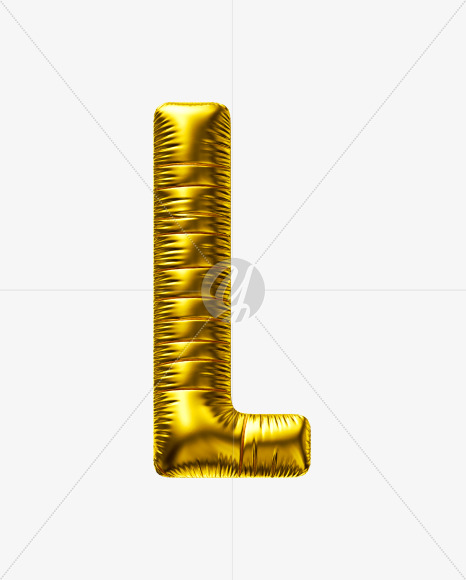 Letter L from Golden Party Balloon font on Yellow Images Creative Fonts - S56685