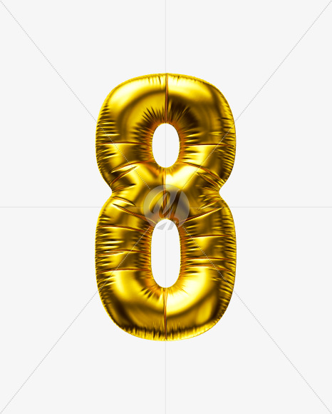 8 from Golden Party Balloon font on Yellow Images Creative Fonts - S56707