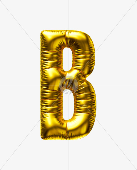 Letter B from Golden Party Balloon font on Yellow Images Creative Fonts - S56675