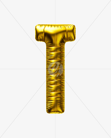 Letter T from Golden Party Balloon font on Yellow Images Creative Fonts - S56693