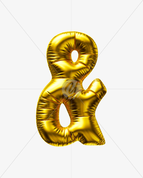 & from Golden Party Balloon font on Yellow Images Creative Fonts - S56714