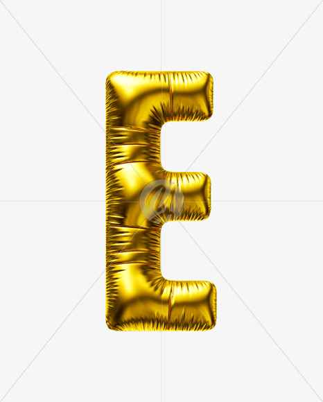 Letter E from Golden Party Balloon font on Yellow Images Creative Fonts - S56678