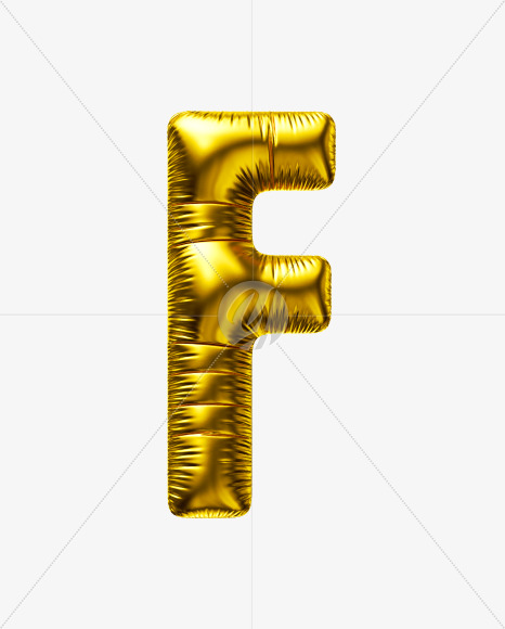 Letter F from Golden Party Balloon font on Yellow Images Creative Fonts - S56679