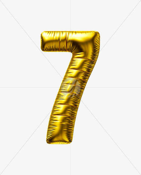 7 from Golden Party Balloon font on Yellow Images Creative Fonts - S56706