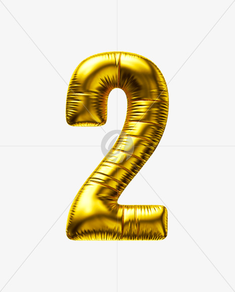 2 from Golden Party Balloon font on Yellow Images Creative Fonts - S56701