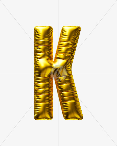 Letter K from Golden Party Balloon font on Yellow Images Creative Fonts - S56684