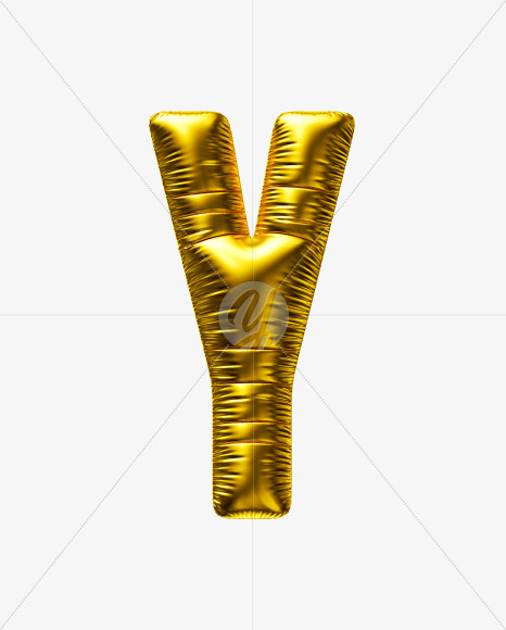 Letter Y from Golden Party Balloon font on Yellow Images Creative Fonts - S56698