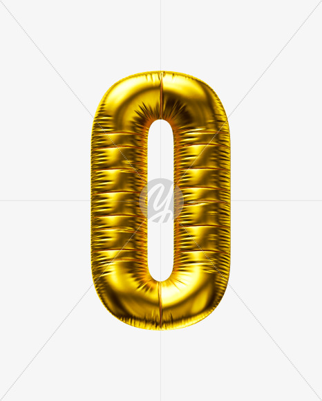 0 from Golden Party Balloon font on Yellow Images Creative Fonts - S56709