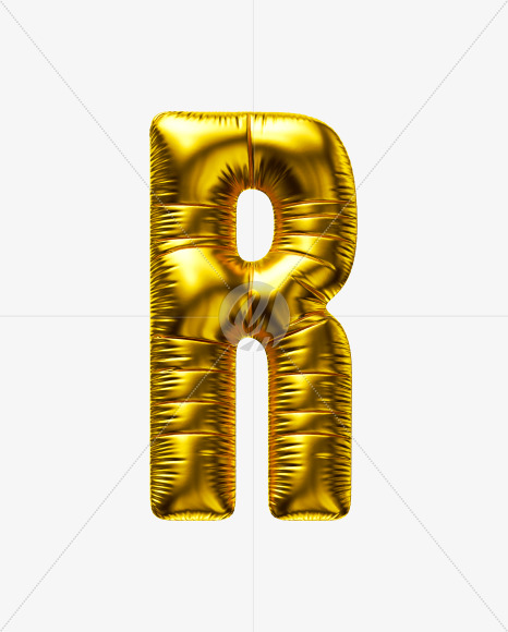 Letter R from Golden Party Balloon font on Yellow Images Creative Fonts - S56691