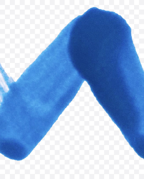 Letter W from BLUE PAINT FONT on Yellow Images Creative Fonts - S81284