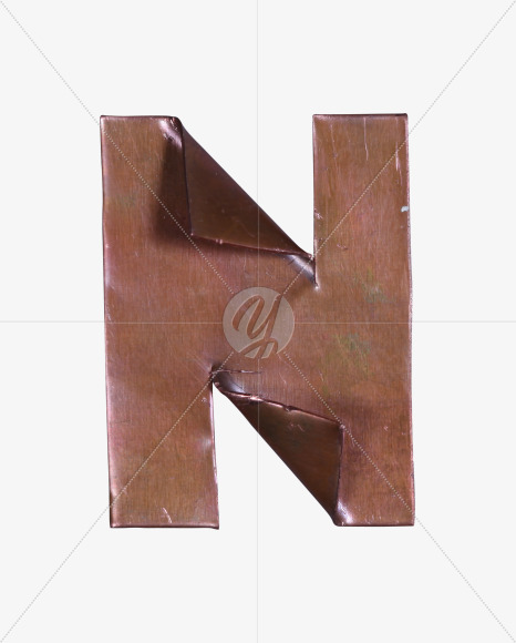 Letter n from Copper Font on Yellow Images Creative Fonts - S57108