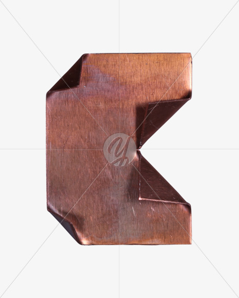 Letter c from Copper Font on Yellow Images Creative Fonts - S57097