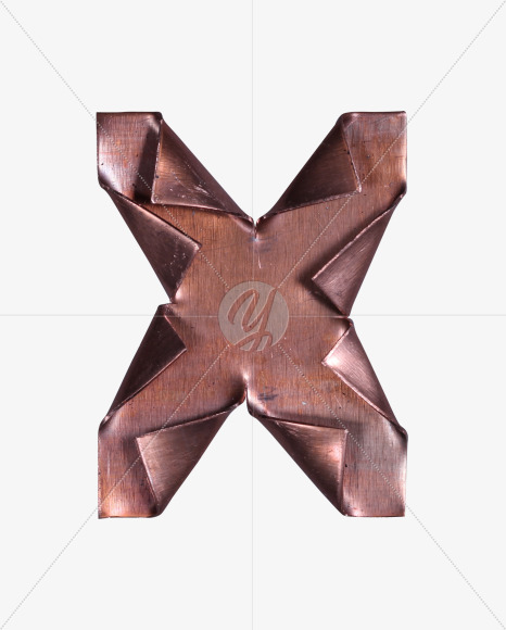 Letter x from Copper Font on Yellow Images Creative Fonts - S57118