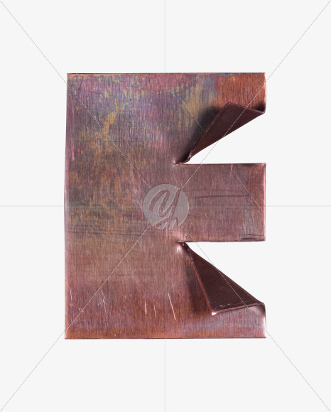 Letter e from Copper Font on Yellow Images Creative Fonts - S57099