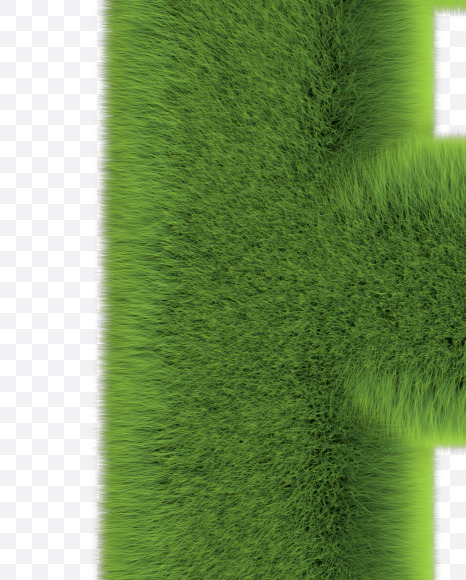 Letter F from Grassy font-lawn on Yellow Images Creative Fonts - S57139