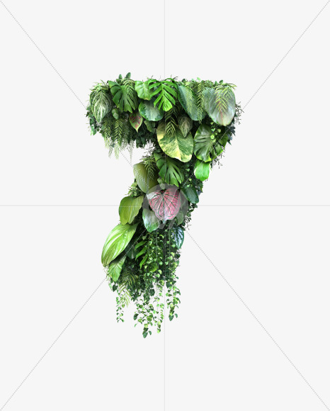 7 from Vertical Garden Font Set 4 on Yellow Images Creative Fonts - S57315