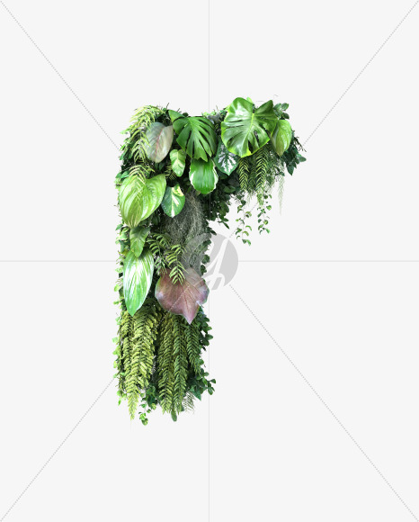 r lowercase from Vertical Garden Font Set 4 on Yellow Images Creative Fonts - S57353