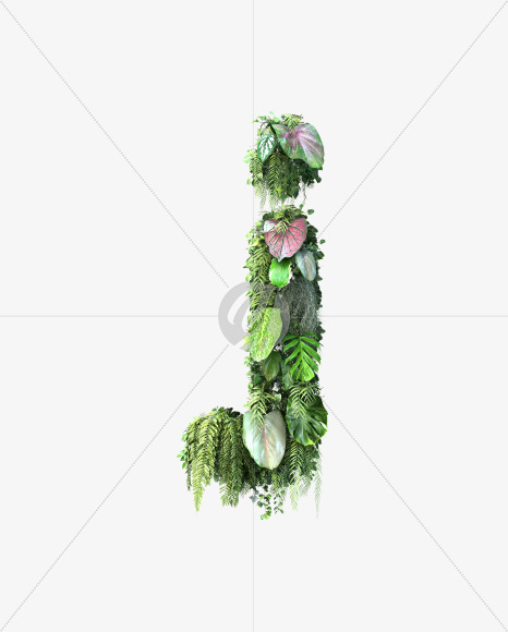 j lowercase from Vertical Garden Font Set 4 on Yellow Images Creative Fonts - S57337